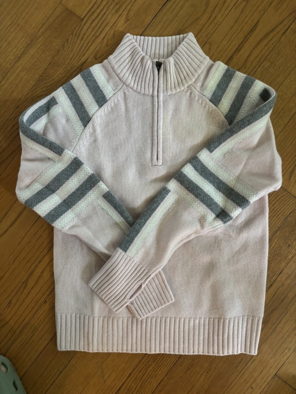 Alps & Meters Slalom Knit Sweater Pink Striped NEW
